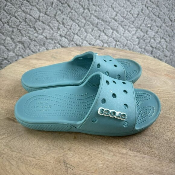 Crocs Slide Sandals Womens Size 6 Blue Slip-On Casual‎ Shoes - Picture 7 of 8